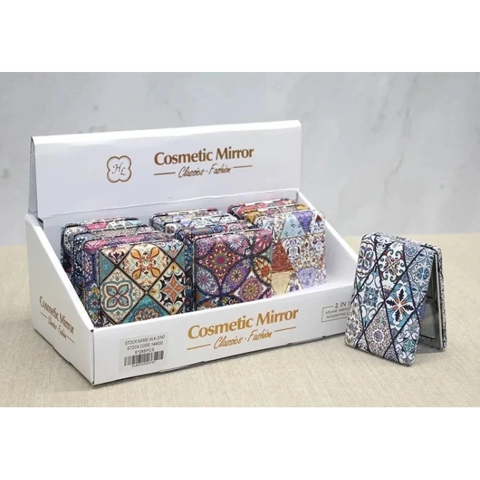 Taşlı El Aynası Dikdörtgen Kalın