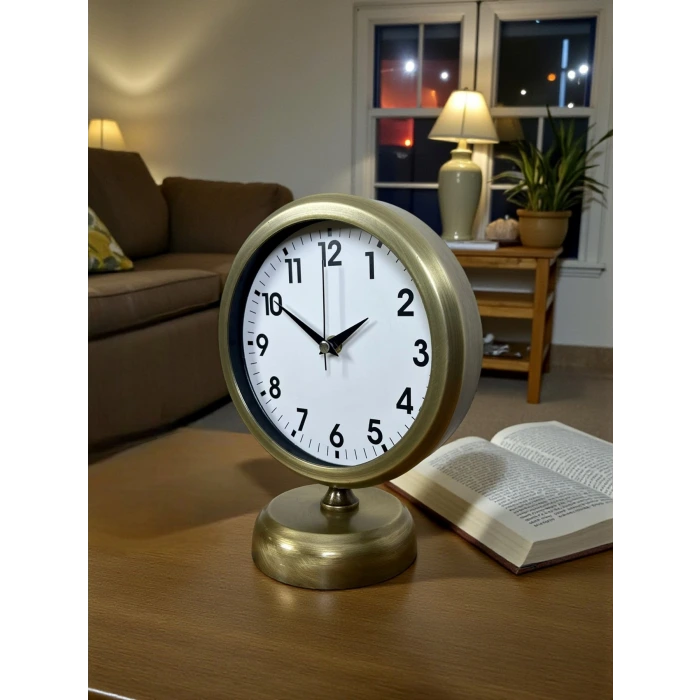 Vinatge Dekoratif 25 x 20 Cm Metal Masa Saati