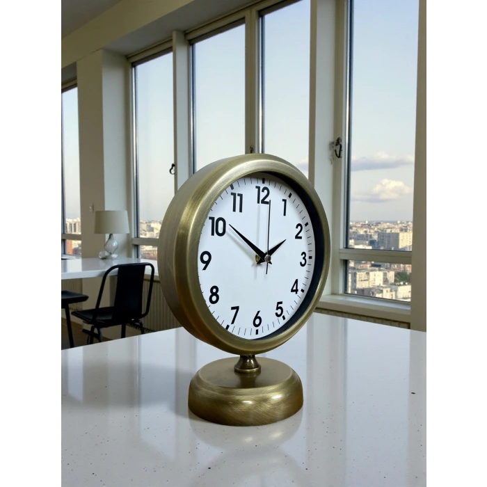 Vinatge Dekoratif 25 x 20 Cm Metal Masa Saati