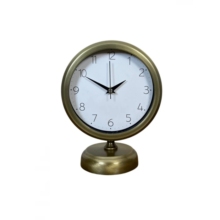 Vintage 25 x 20 Cm Sade Metal Masa Saati