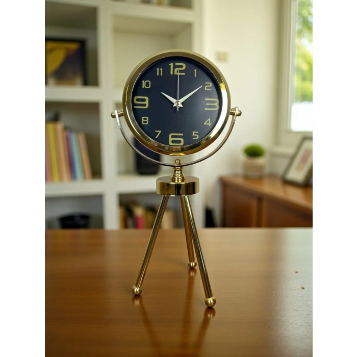 Vintage Prestige Üç Ayaklı Metal Masa Saati