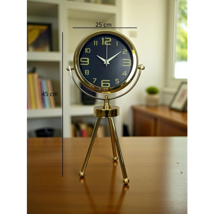 Vintage Prestige Üç Ayaklı Metal Masa Saati