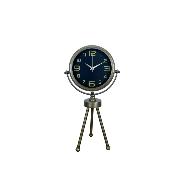 Vintage Tripod Eskitme Metal Üç Ayaklı Masa Saati