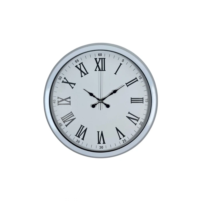 White Prime Roma Rakamlı 40 Cm Metal Duvar Saati