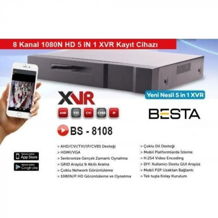 XVR 8 Kanal Kamera Kayıt Cihazı KD-8108