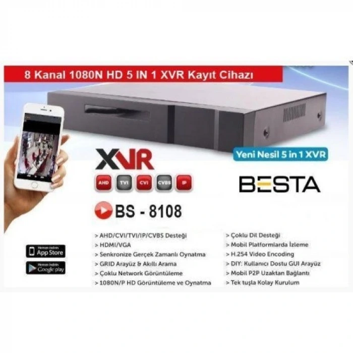 XVR 8 Kanal Kamera Kayıt Cihazı KD-8108S