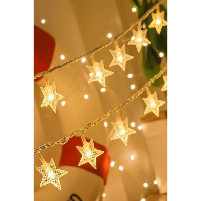 Yıldız Şekilli 3.5 Metre USB LED Işık – 20 Adet LED’li Dekoratif Ortam Aydınlatması