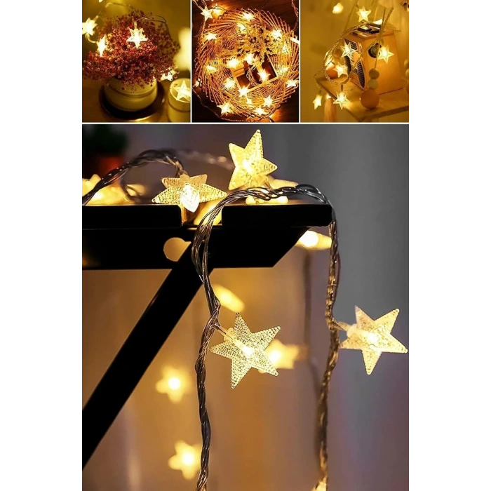 Yıldız Şekilli 3.5 Metre USB LED Işık – 20 Adet LED’li Dekoratif Ortam Aydınlatması