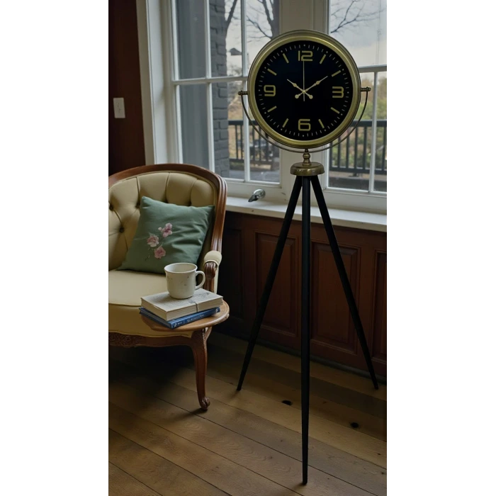 Zamanın Asaleti Eskitme Tripod Ayaklı Saat