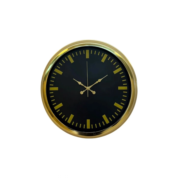 Zarif Klasik Stil 40 Cm Metal Gold Duvar Saati