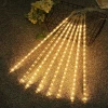 10lu 45 cm Plastik Meteor LED USB 2M Kablo Sarı Renk Ağaç Işığı – Renk Değiştiren Asmalı Dekoratif Bahçe ve Dış Mekan Aydınlatması