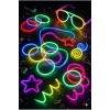100 Adet Fosforlu Glow Stick Parti Seti | Bileklik, Kolye ve Eğlenceli Işık Çubukları