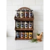 12li Meşe Rengi Mdf Standlı Dekoratif Baharatlık Seti - Baharatlık Takımı