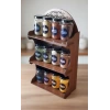 12li Meşe Rengi Mdf Standlı Dekoratif Baharatlık Seti - Baharatlık Takımı