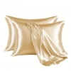 2’li  İpek Dokulu Saten Yastık Kılıfı 50x70 – Altın – Mikrosaten, Saç ve Cilt Dostu