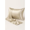 2’li  İpek Dokulu Saten Yastık Kılıfı 50x70 – Altın – Mikrosaten, Saç ve Cilt Dostu