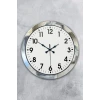 36 cm Krom Metal Standart Duvar Saati