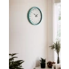 36 Cm Turkuaz 24 Saat Göstergeli Özel Tasarım Duvar Saati