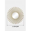 3’lü Gold Güneş Desenli Duvar Aynası Seti 27 cm | Dekoratif Yuvarlak Ayna