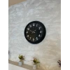 40 cm Siyah Metal Siyah Kadran Duvar Saati
