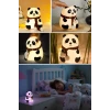 5 Farklı Renk Modlu Panda Figürlü Pofuduk LED Gece Lambası–Yumuşak Dokulu Çocuk Odası ve Dekoratif Şarjlı Ortam Işığı