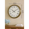 60 cm Eskitme Metal Retro Duvar Saati