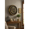 60 cm Eskitme Metal Roma Rakamlı Duvar Saati