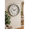 60 cm Krom Metal Roma Rakamlı Duvar Saati