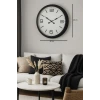 60 cm Siyah Metal Dizayn Duvar Saati