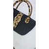 Leopar Desenli Örgü Çanta