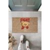 Bej Kapı Önü Paspası Fight For You Ayıcık Desen  K-3321