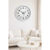 Beyaz Dekoratif Stil 52 Cm Metal Duvar Saati
