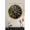 Black Marble Gold 52 Cm Metal Duvar Saati
