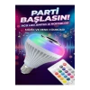 Bluetooth RGB LED Hoparlörlü Akıllı Ampul - Renkli Müzikli Lamba ve Kumanda
