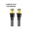 Cat 8 LAN Kablosu –Ethernet Kablosu Örgü Kaplama, Yüksek Hızlı (10 METRE)