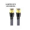 Cat 8 LAN Kablosu –Ethernet Kablosu Örgü Kaplama, Yüksek Hızlı  (15 METRE)