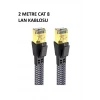 Cat 8 LAN Kablosu –Ethernet Kablosu Örgü Kaplama, Yüksek Hızlı (2 METRE)