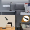 Çok Amaçlı Güçlü Manyetik Başlıklı 4’ü 1 Arada Portatif Siyah LED Lamba Masaüstü, El Feneri, Duvara Asılabilir ve Mandallı Klipsli Işık