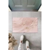 Dekoratif Dijital Modern Dalgalı Açık Pembe Kapı Paspası Dış Mekan Paspas K-3113