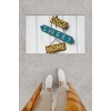 Dijital Baskı Dekoratif Home Sweet Home Beyaz Kapı Önü Paspası K-1229