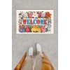 Dijital Baskı Dekoratif Welcome Renkli Kapı Önü Paspası K-1249