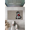 Dijital Baskı Gri Love Dogs Köpekli Dekoratif Kapı Paspası K-2071