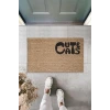Dijital Baskı Kahverengi Kedili Cute Cats Dekoratif Kapı Paspası K-2062