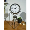Elegance Krom Tripod Üç Ayaklı Metal Masa Saati