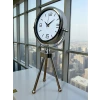 Elegance Krom Tripod Üç Ayaklı Metal Masa Saati