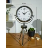 Elegance Krom Tripod Üç Ayaklı Metal Masa Saati