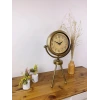 Eskitme Metal Mini Tripod Dekoratif Masa Saati 45×26 cm