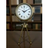 Eskitme Roma Rakamlı Tripod Üç Ayaklı Metal Masa Saati
