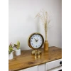 Gold Metal Çini Desen Masa Saati 25×20 cm