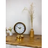 Gold Metal Çini Desen Masa Saati 25×20 cm